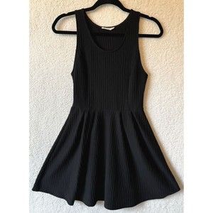 Lush Womens Size Small Black Fit & Flare Sleeveless Dress Lace‎ Detail  Party